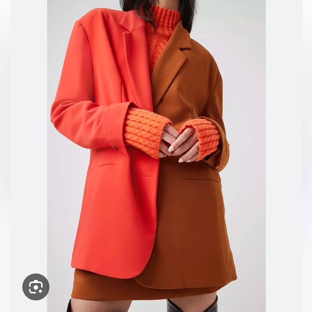 French Connection Red and Brown Blazer